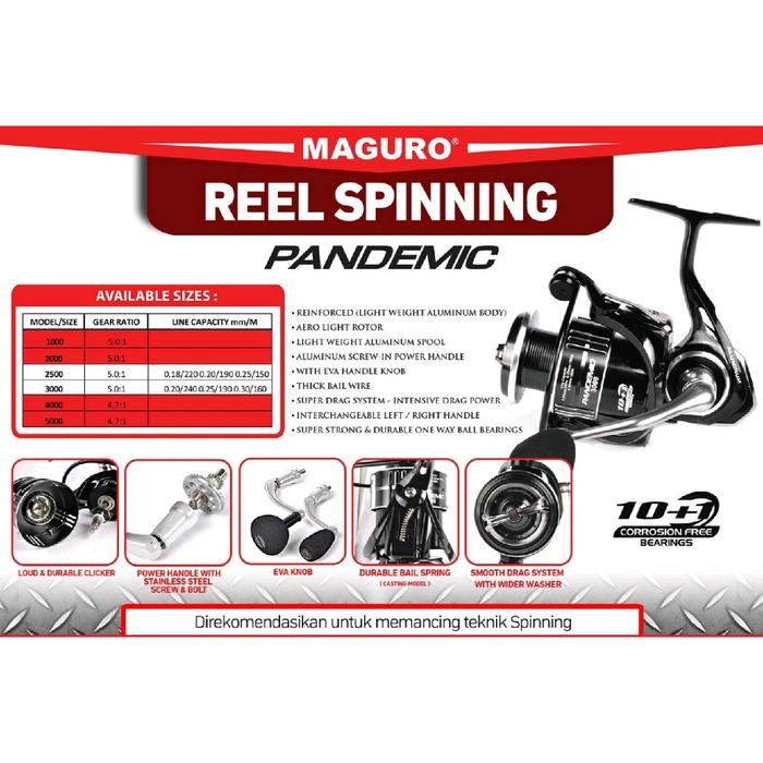 Reel Spinning Maguro Pandemic Pilih Ukuran - 1000