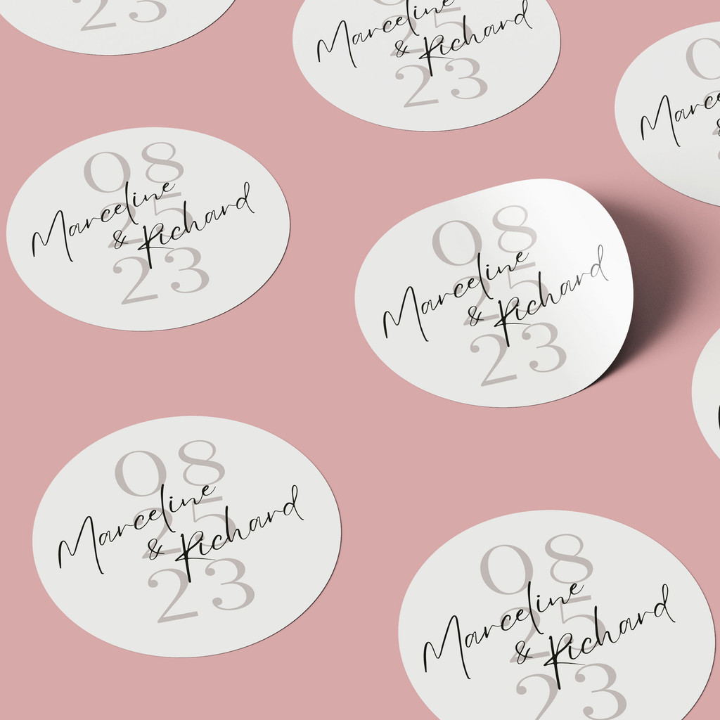 

[ISI 125pcs] Aneka Sticker Souvenir Bulat Stiker Wedding Pernikahan Lingkaran Minimalis WB58