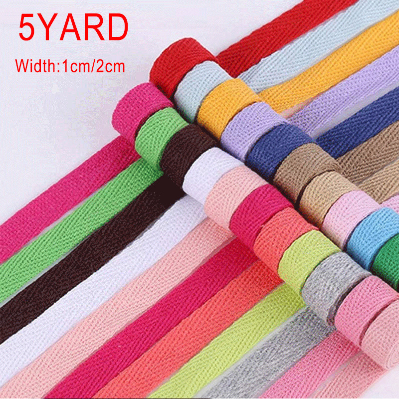 

1cm/2cm 5yards Cotton Ribbon Hserringbone Tape Ribbon Cintas Para Costura for Apparel Sewing Fabric DIY Craft Christmas Decor