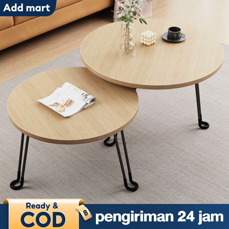 Meja Lipat Bulat 80cm Meja Kecil Meja Estetik Meja Bulat Meja Kopi Meja Ruang Tamu Minimalis Meja Ka