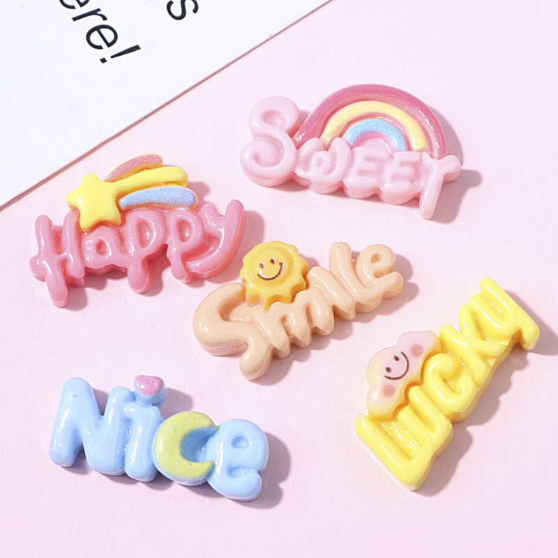 

Stiker Aksesoris Tempelan 3D HP Botol Laptop Karakter Tulisan Happy Sweet Nice