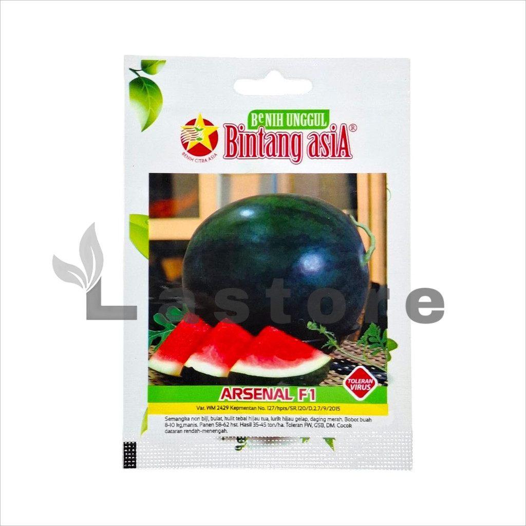 Benih Semangka Hibrida Non Biji ARSENAL F1 Isi 0,3 Gram Bintang Asia
