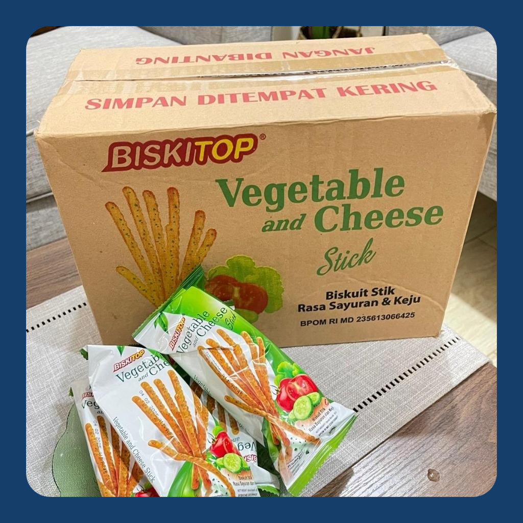 

1 karton stick vegetable cheese biskitop isi 40picis