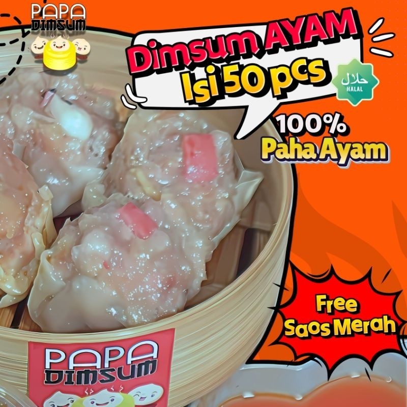 

Dimsum Ayam Premium Halal 50 Pcs Fresh/Frozen