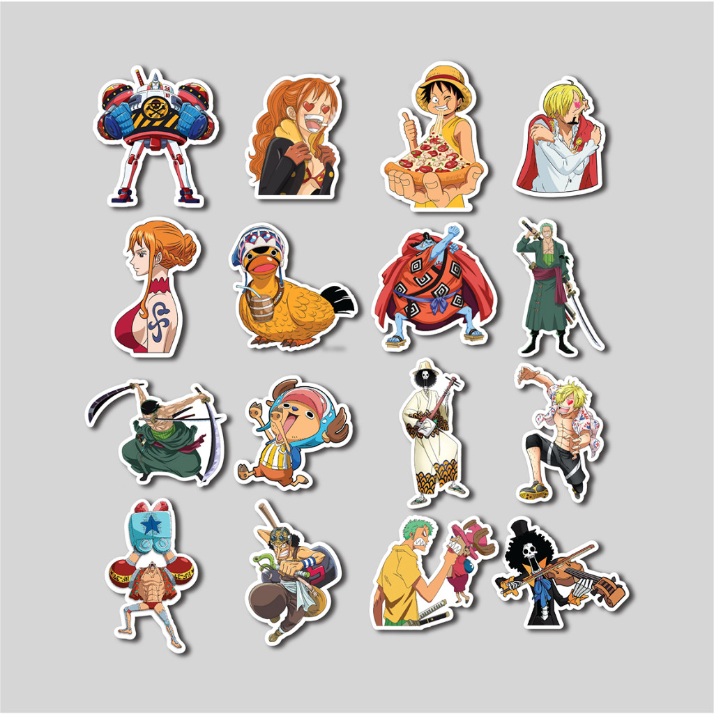 

Sticker Pack Straw Hat Crew One Piece | Sticker Tumbler | Stiker Laptop Koper Helm