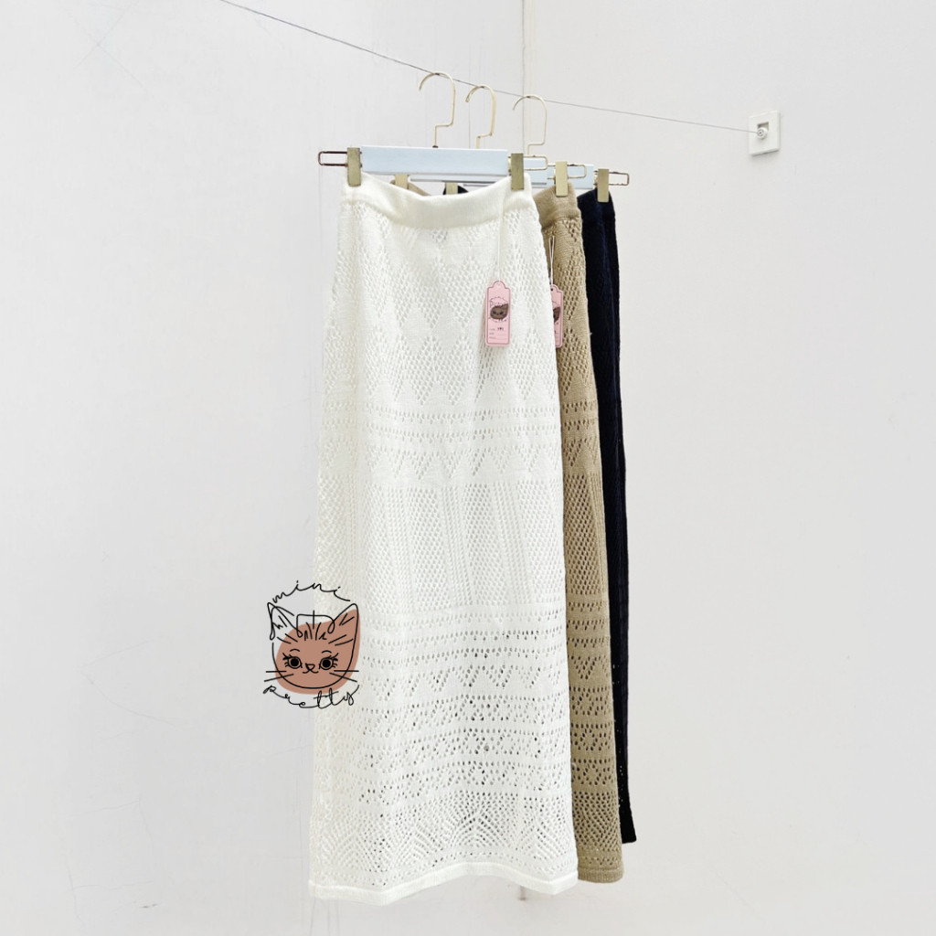 OLIPOPISHOP  Rok Rajut Jaring dengan furing/ Pantai / Beach Skirt Bohemian Style
