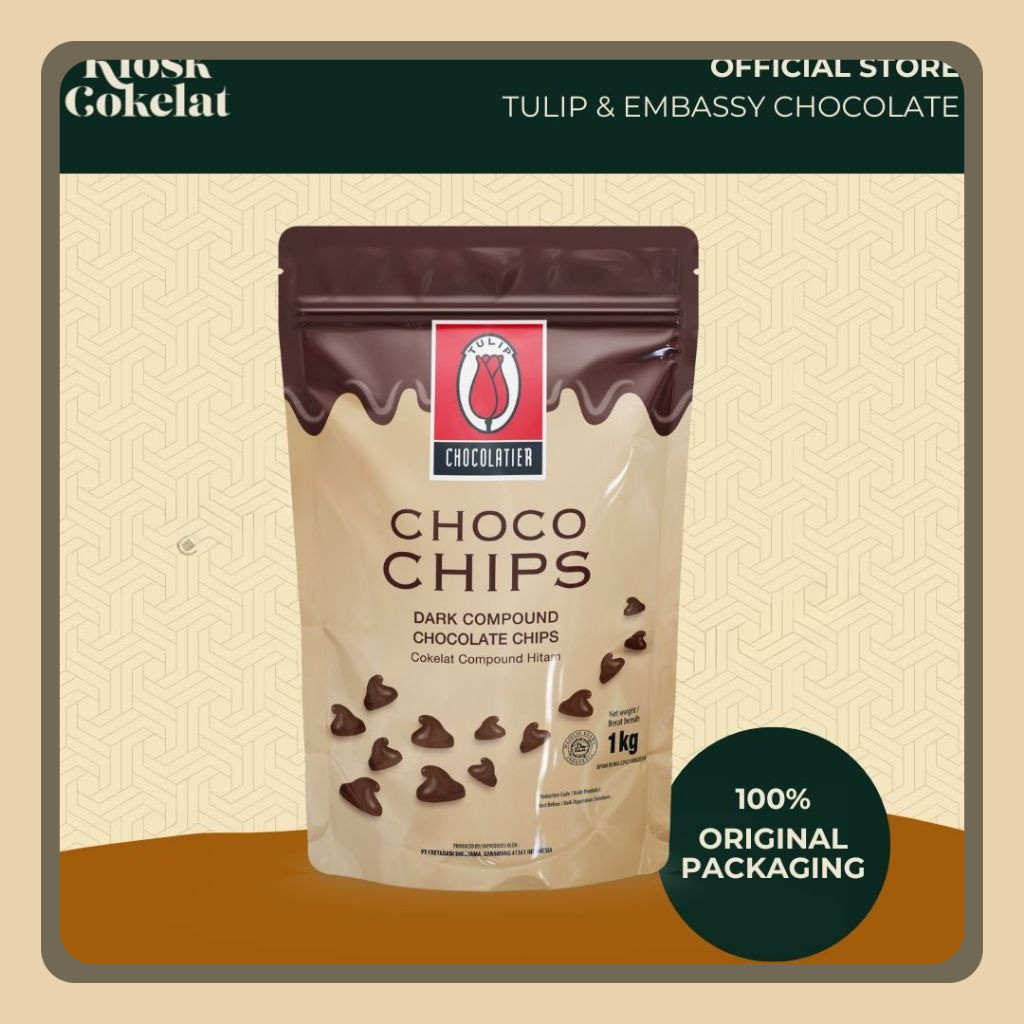 

Tulip Chocolatier Dark Compound Chocolate Chips 1Kg