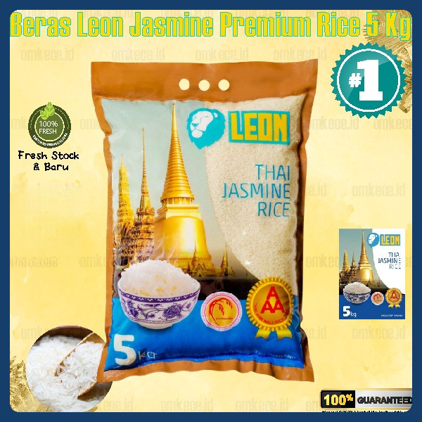 

Beras Wangi Jasmine Leon Super Premium Quality ORI 100% Wangi & Pulen Beras Thailand Premium