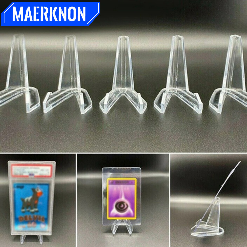 

10Pcs Clear Acrylic Coin Display Stand Holders Small Easel Rack Trading Card Toploaders Holder Clear Support For Kpop Idol Card
