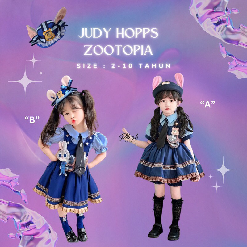 Judy Hopps Zootopia Costume Dress/ Dress Anak Kostum Cosplay