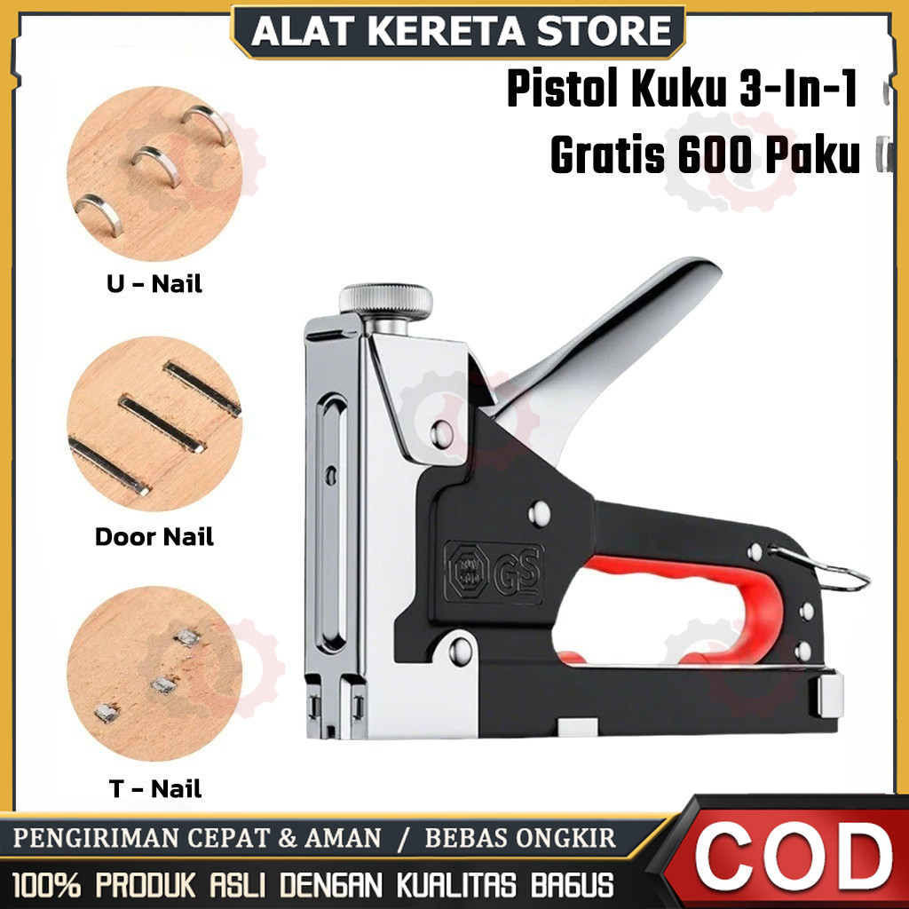 

Gratis 600 paku 3 In 1 Pistol Kuku Pistol Stapler Konstruksi Konstruksi Furnitur DIY Pelapis Pelapis Pistol Stapler Multifungsi Pistol Stapler Dekorasi Rumah Alat Pertukangan