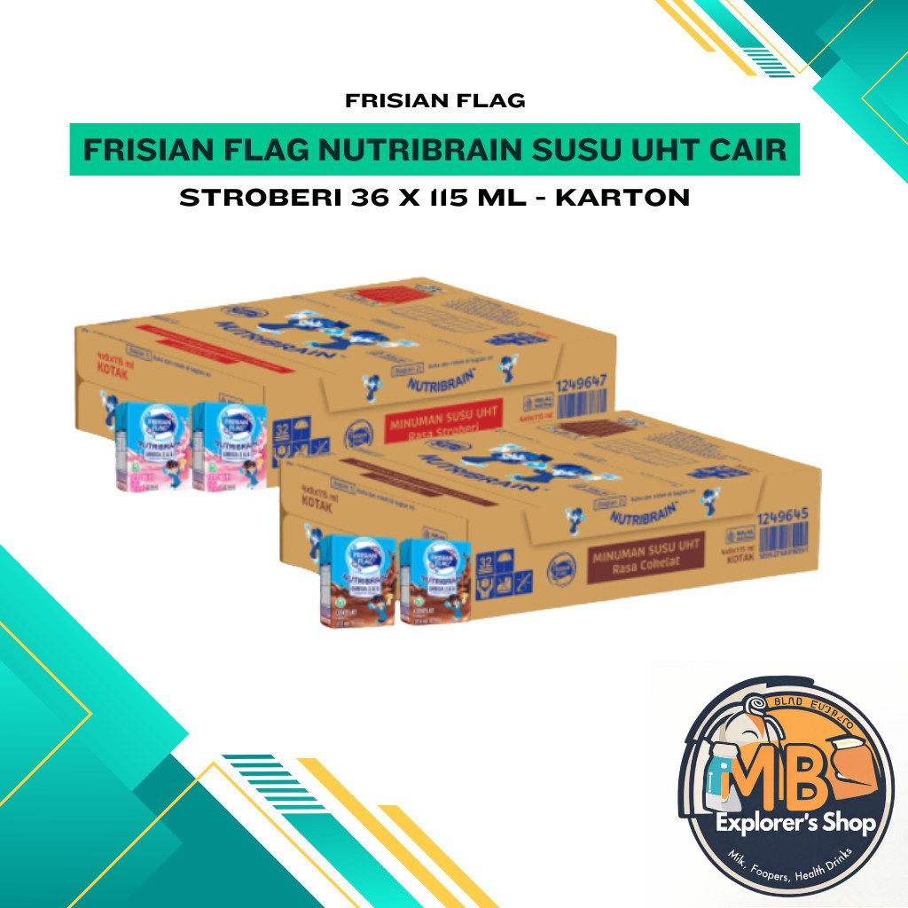 

Susu Frisian Flag Susu UHT Nutribrain Susu Kotak Cair Isi 1 Dus Coklat Stoberi MB Explorer