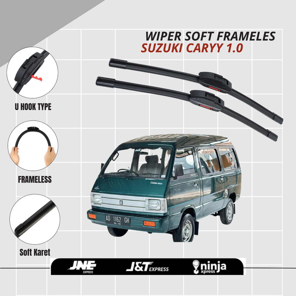 (COD) 1 Pasang / 1 Set Wiper Mobil Frameless Suzuki Carry 1.0