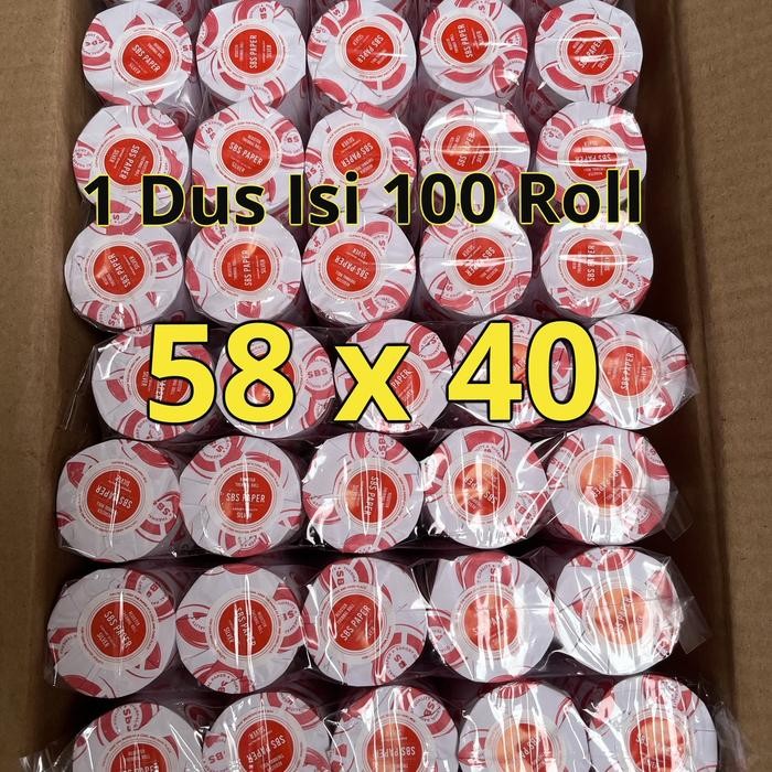 

1dus ( ISI 100roll) kertas Kasir Thermal Paper Roll 58 x 40 / 58x40