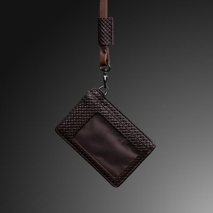 

Reven Leather - ID Card Batara Lanyard Kulit Asli Model Kalung - Coklat, Esclusive