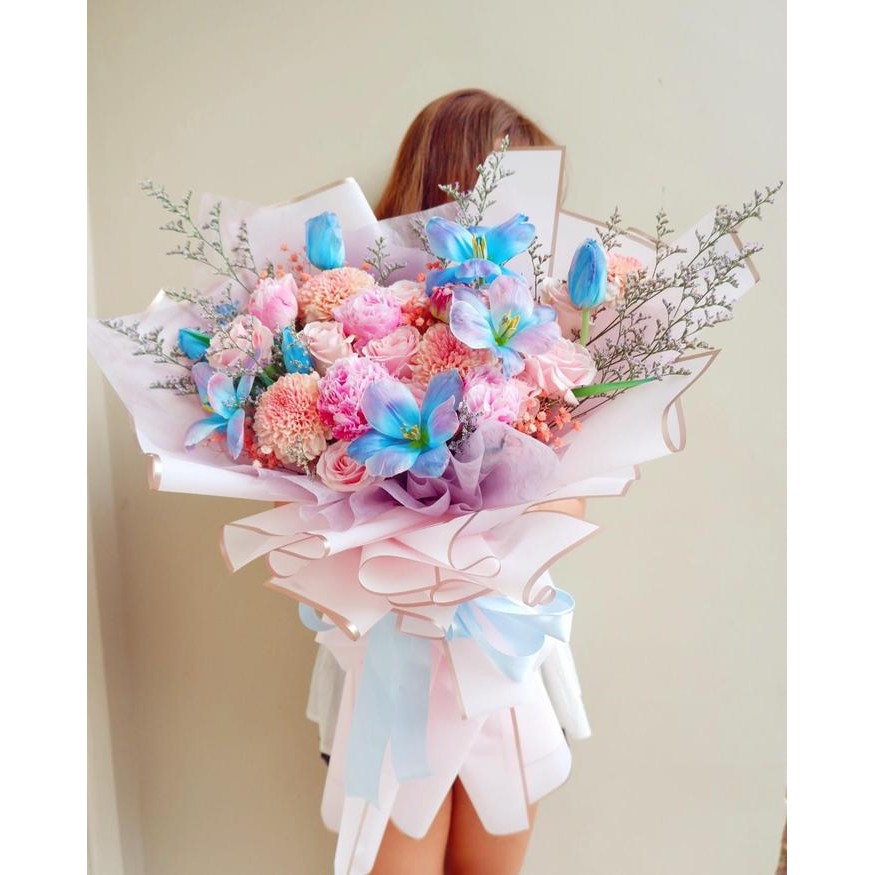 Fresh Flower Peony Tulip Peonies Bouquet Bunga Asli Segar Import
