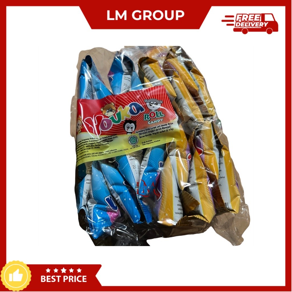 

Youka Roll Candy Permen Aneka Rasa 1 Pack Isi 20 pcs @4.5gr