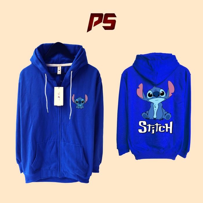 Jaket Hoodie Zipper Stitch Lilo Alien Kartun