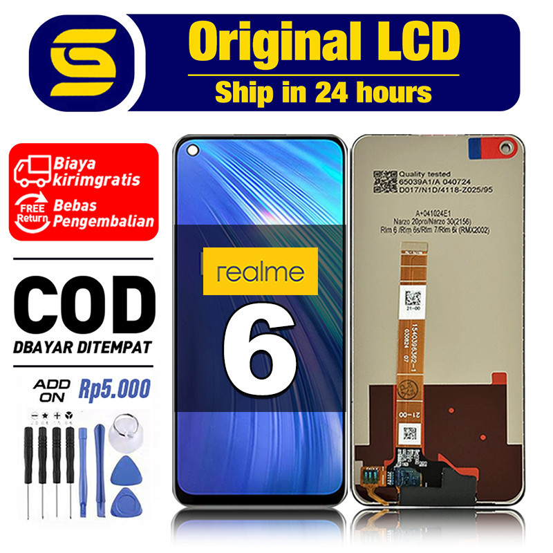 LCD Realme 6 Original Touchscreen Fullset Compatible For Glass Digitizer ori asli COD