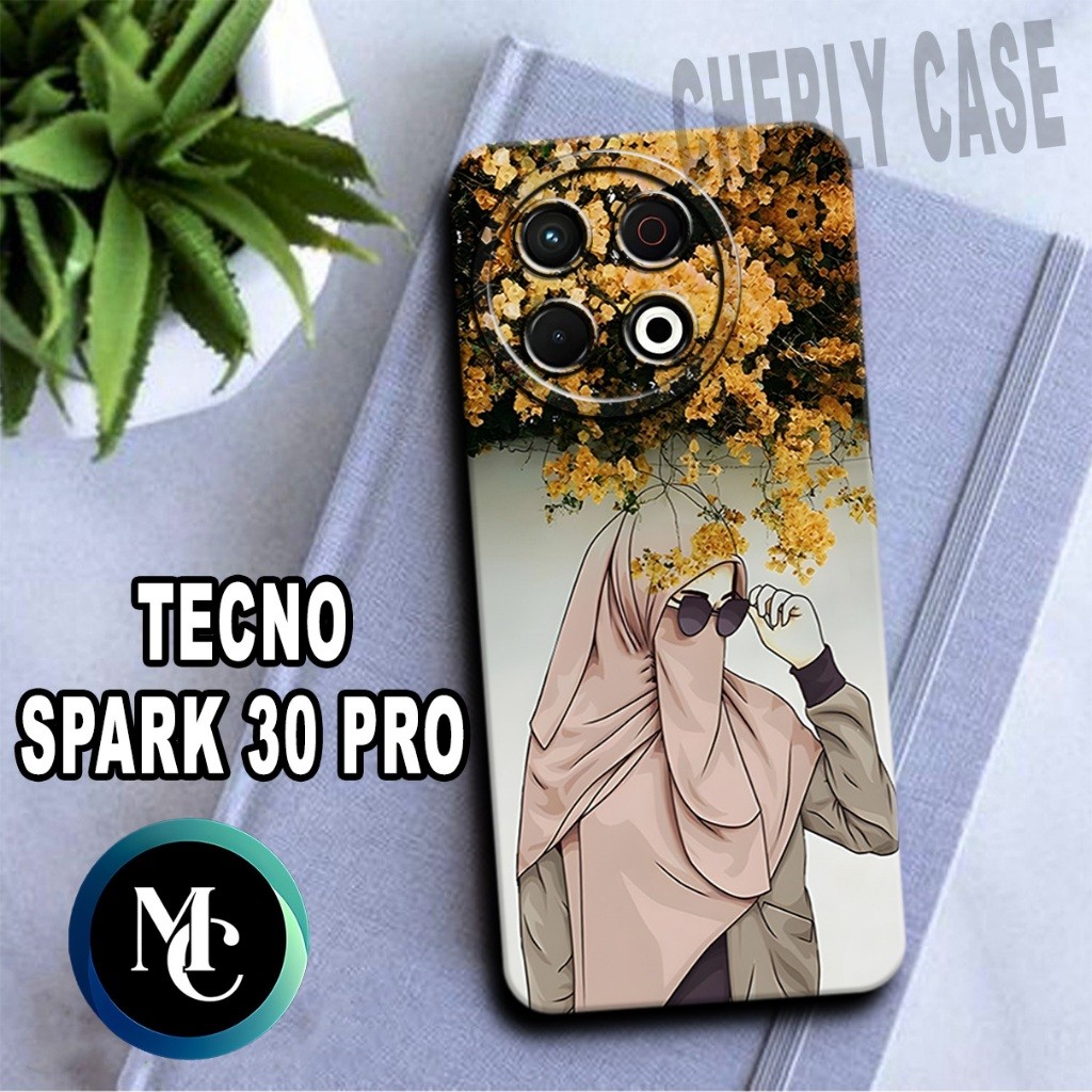 CC32/ Softcase karet lentur untuk TECNO SPARK 30 PRO/Motif HIJAB/case TECNO SPARK 30 PRO/kesing TECN