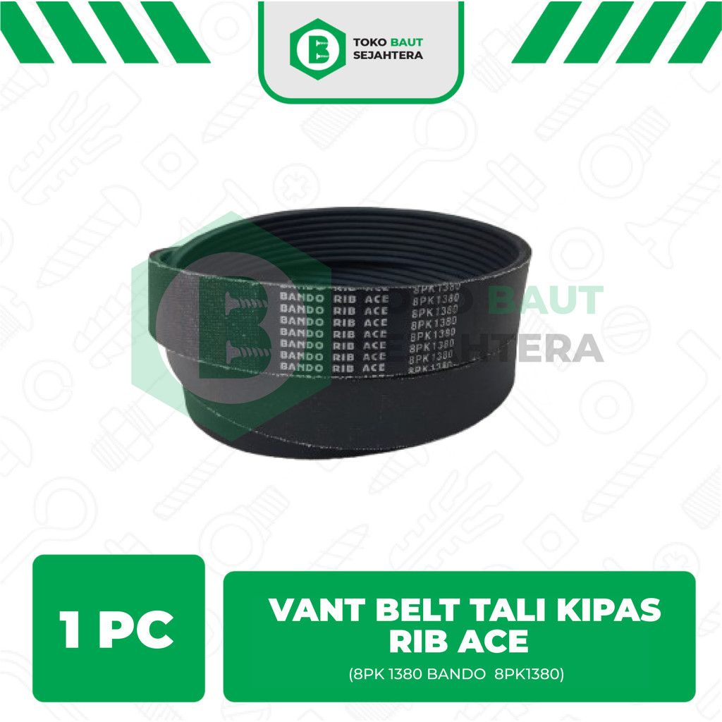 VANT-VAN-FAN-TALI-BELT V-BELT-BEL-KIPAS RIB ACE 8PK 1380 BANDO 8PK1380