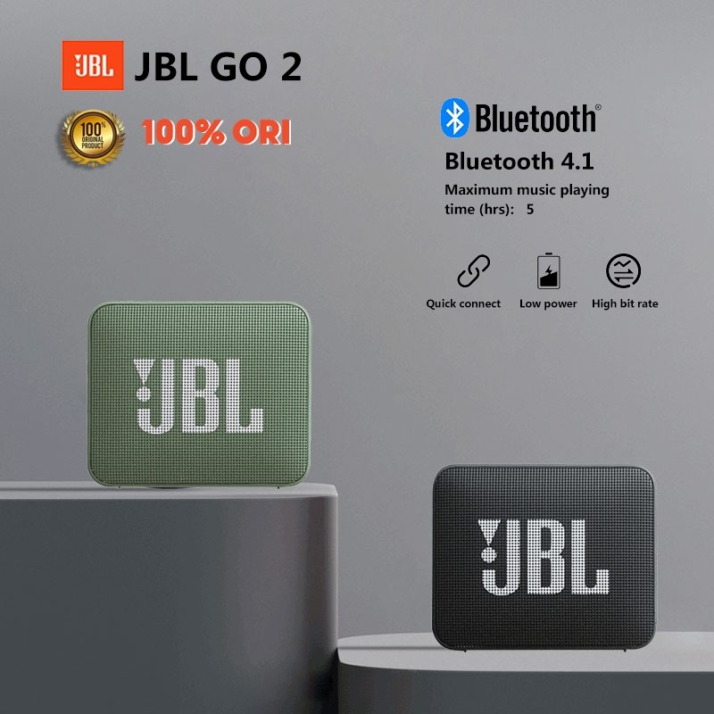 JBL Go 2 Portable Bluetooth Speaker IP67 waterproof and dustproof Speker Bluetooth Super Bass Sound 