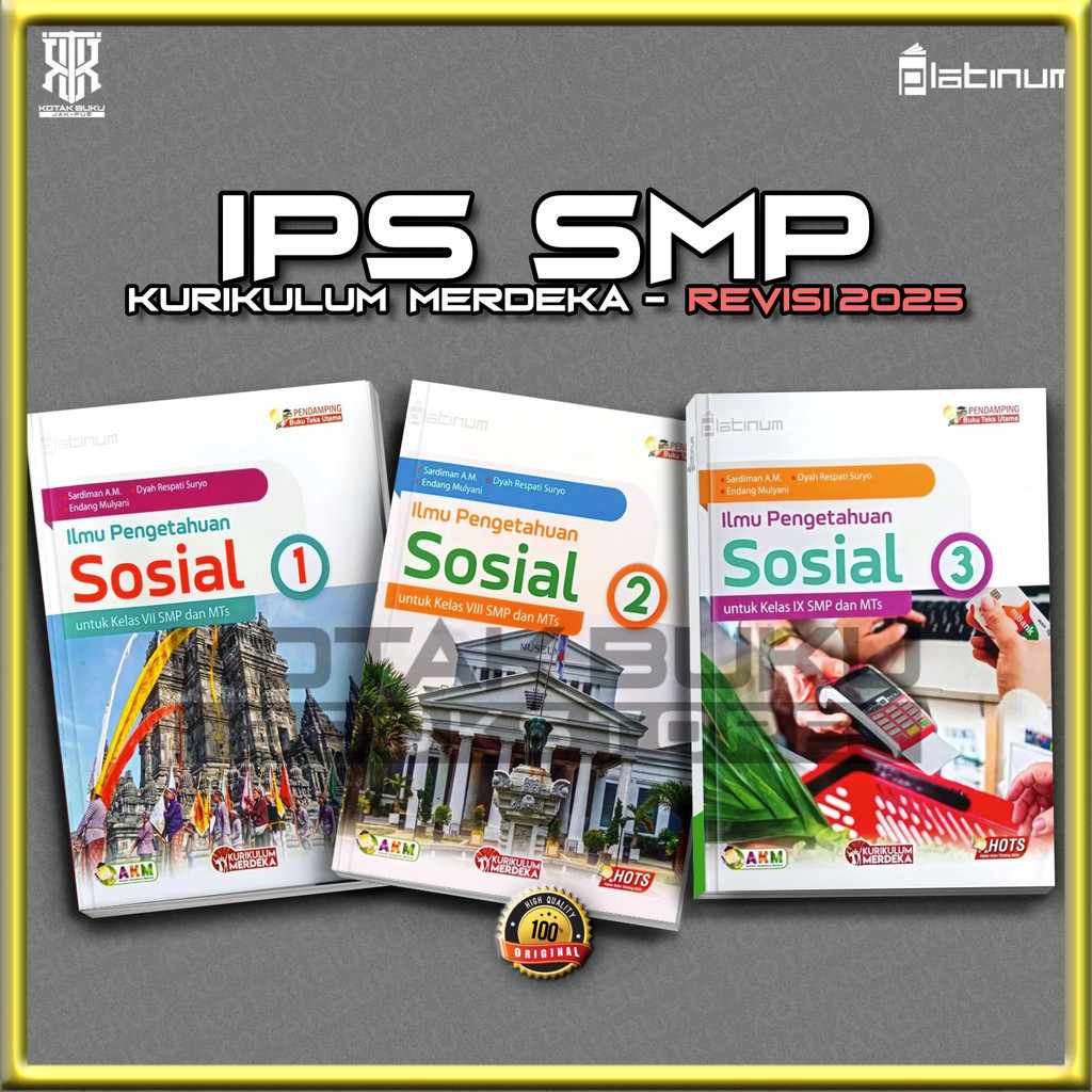 [ TS ] Buku IPS kelas 7 8 9 SMP Kurikulum Merdeka / IPS SMP / Platinum / Tiga Serangkai / Revisi 202