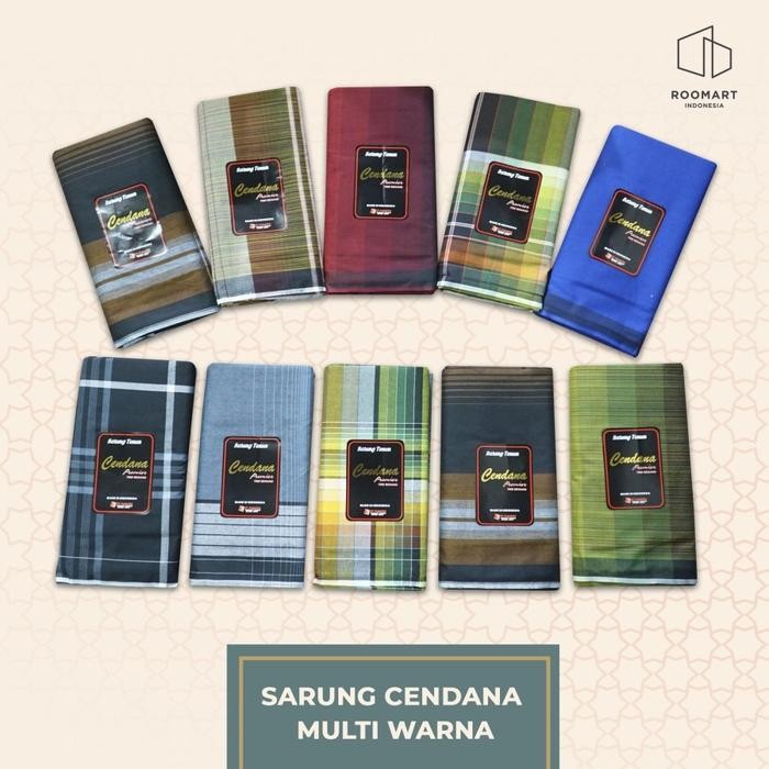 Sarung Cendana Pria Motif Toraja Multi Warna Serat Nanas Kain Sarung - MULTI WARNA