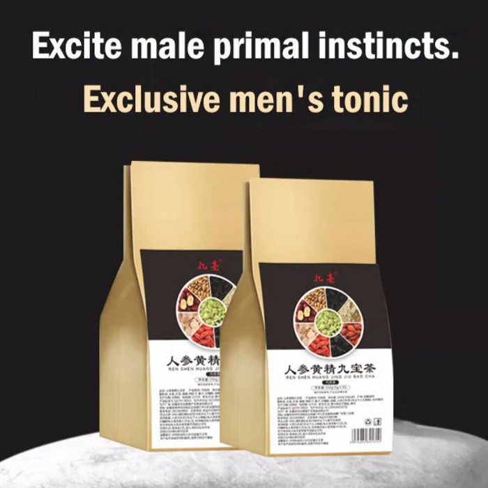 

Ginseng Polygonatum Herbal Tea for Men 9 Premium Ingredients Energy Booster Natural Stamina Support No Additives