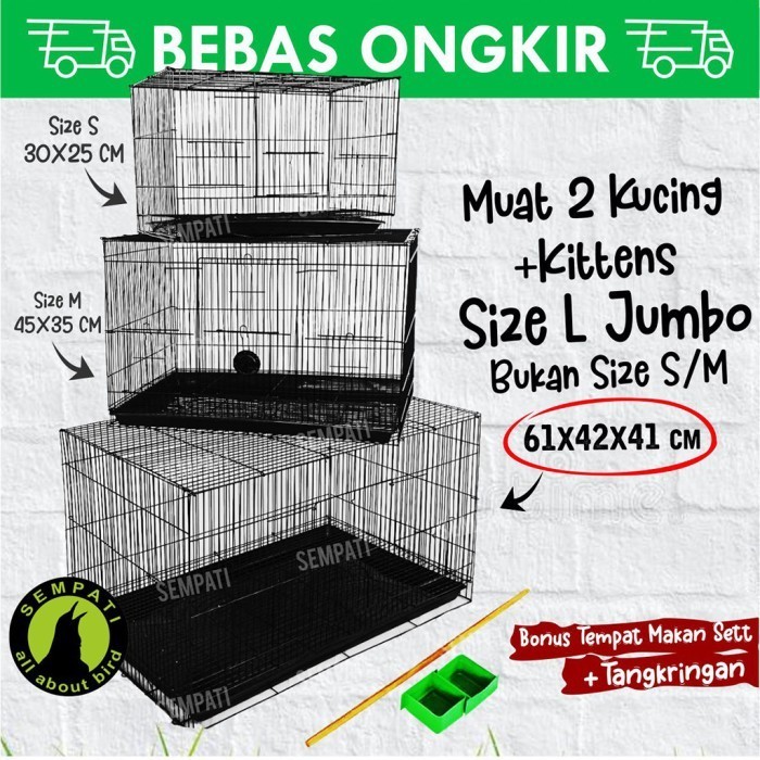 KANDANG KUCING BESI LIPAT SIZE L LARGE JUMBO KANDANG HEWAN KITTEN KDLA