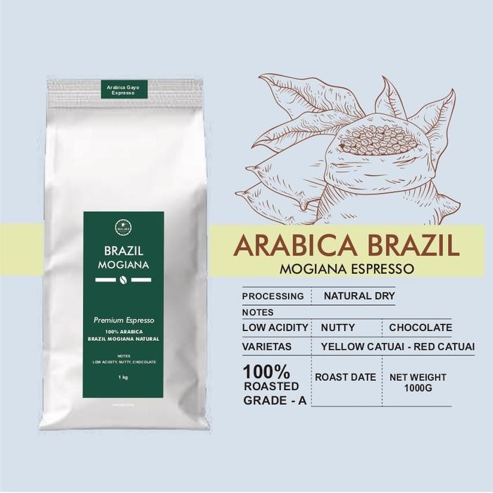 

Kopi Arabika Brazil Arabica Coffee Beans 1kg - Biji Kopi