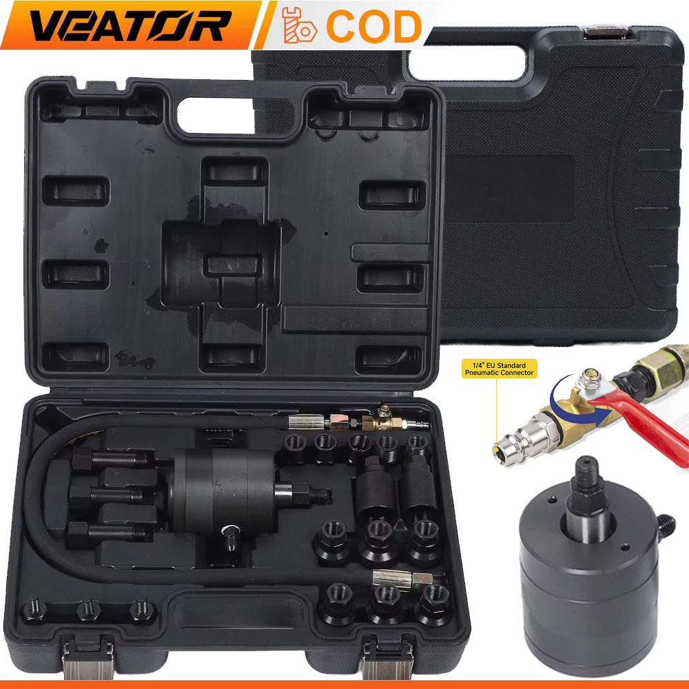 21PCS Alat Ekstraktor Injektor Diesel Pneumatik Pneumatik Alat Penghilang Karat Tugas Berat Kit Pena