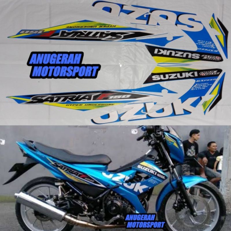 Striping / sticker lis body Satria Fu facelift FL biru moto GP 2015