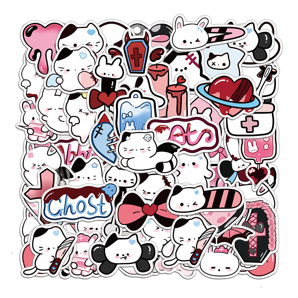

50PCS Cartoon Cute Cute Asian Cat Rabbit Graffiti Stickers Luggage Handbooks Water Cup Decoration Waterproof Stickers