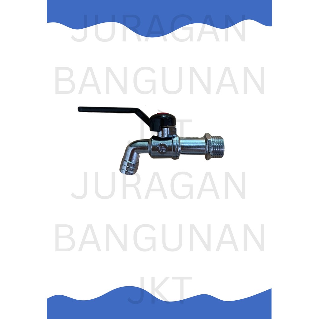 KRAN AIR TEMBOK HTAM SIYOTA 1/2" INCH / KRAN AIR GAGANG BESI HITAM