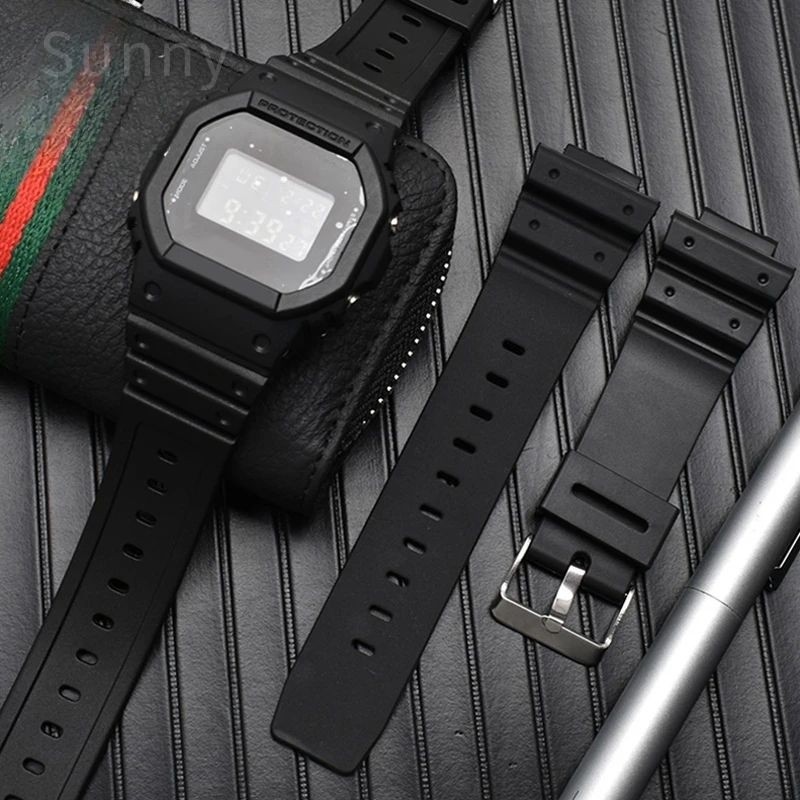 Strap Tali Jam Tangan Casio DW-6900 DW-5610 DW-8800 Rubber Hitam