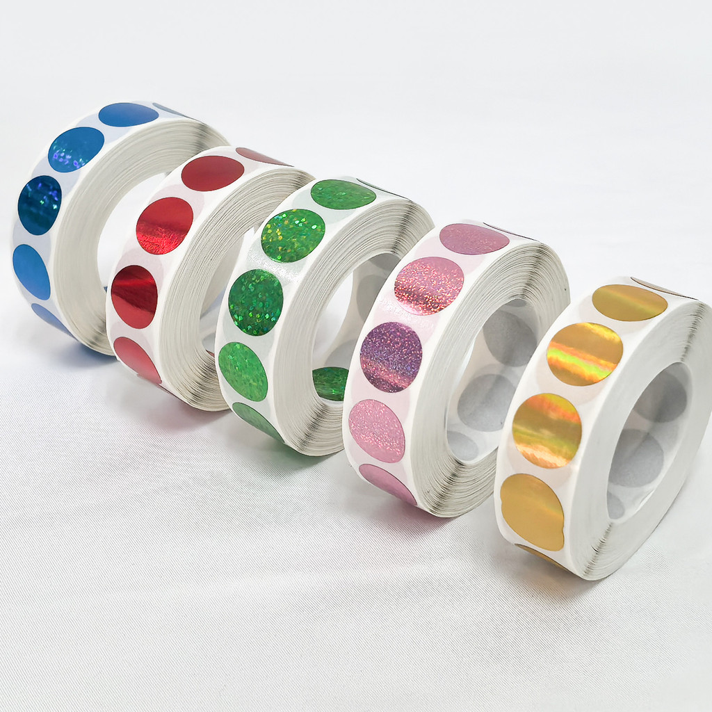 

Scratch Off Stickers 16*16mm Round Holographic Laser Color Metallic Hologram game Scratch Sticker Scratch Off Card