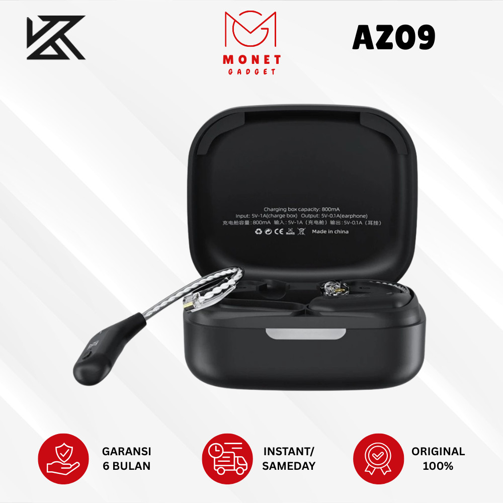 [MONET] KZ AZ09 HD Earhook Bluetooth Knowledge Zenith Adapter AAC Wireless Ear Hook Charging Case