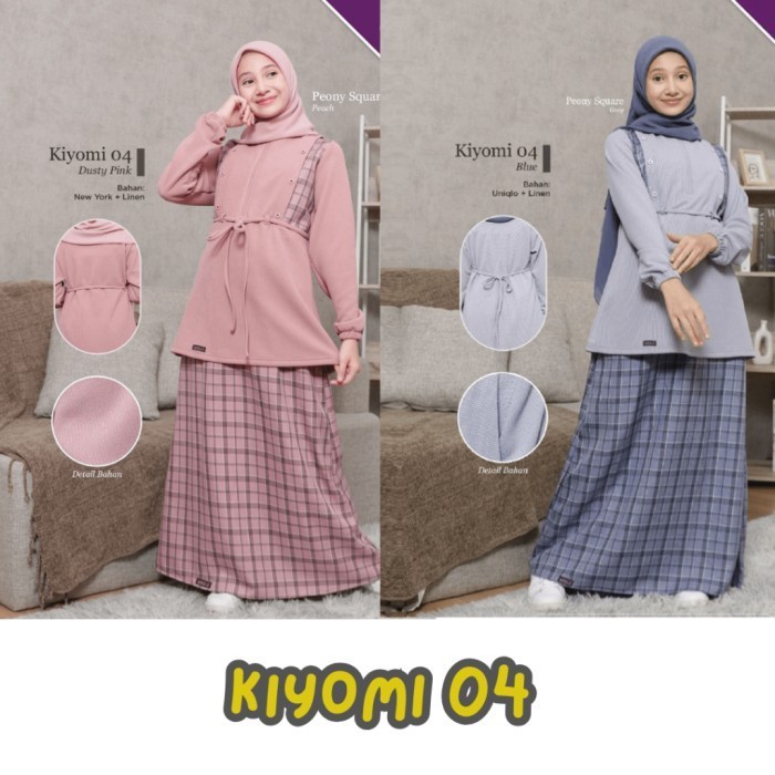 SETELAN REMAJA ETHICA KIYOMI 04 BLUE KIYOMI 04 DUSTY PINK SETELAN ETHICA KELUARGA MUSLIM 2024