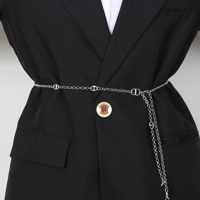 Ikat Pinggang RANTAI MOTIF Leaf Kupu Star Bintang Belt Korea Fashion Wanita Casual Bahan Metal untuk