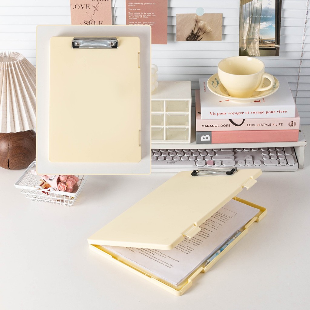 

Multi functional A4 folder clamp storage box, writing pad, large capacity writing storage integrated document board clamp folder