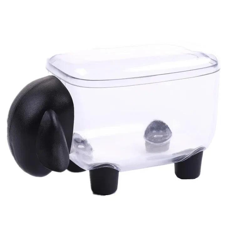 

Sheep Organizer Box Paper Clips Holder Toothpicks Cotton Swabs Storage Box Office Business Cards Storage Clip Dispenser Acrylic