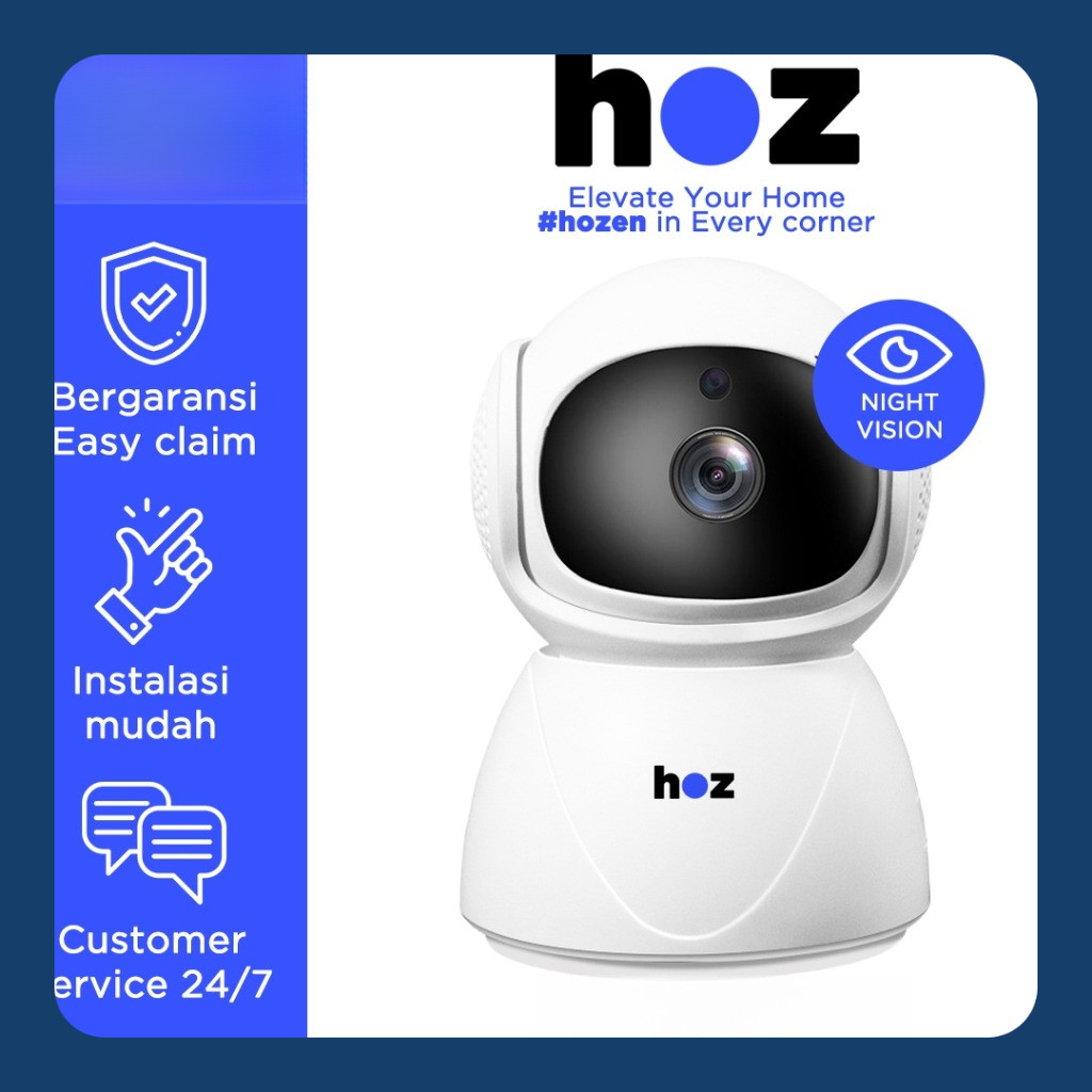 HOZEN Smart CCTV | CCTV MINI TANPA KABEL | IP CAM CCTV Wireless 360° HD 1080P | SMART HOME