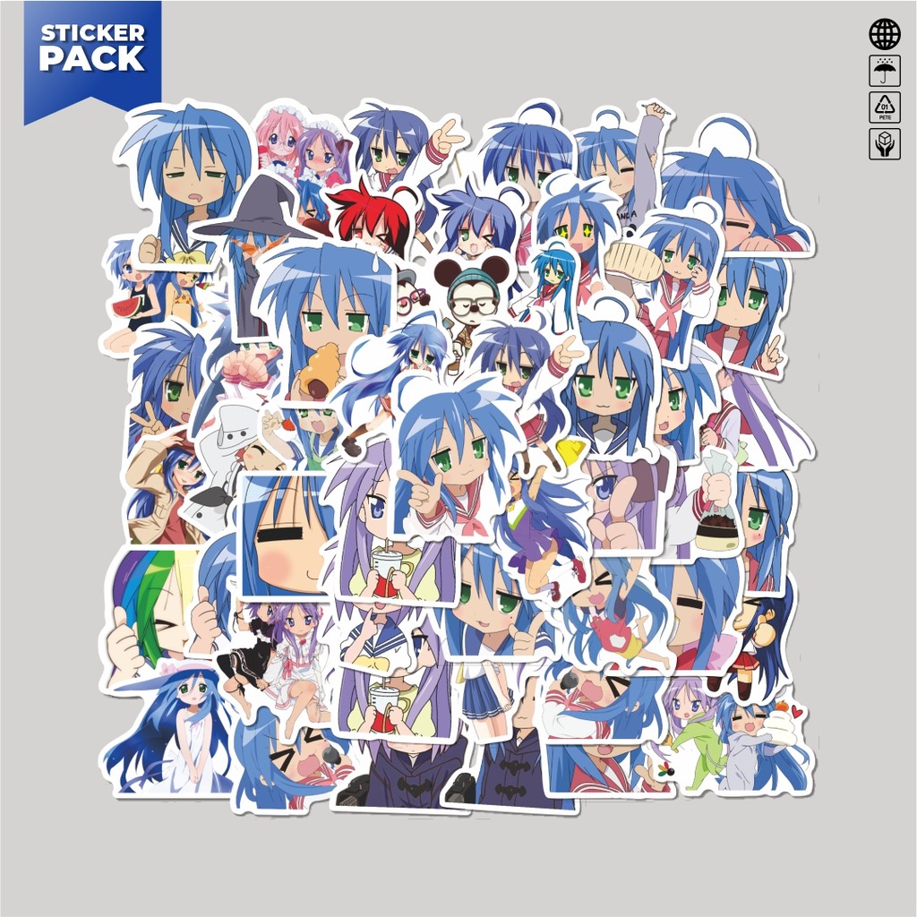 

[100PCS]Stiker Pack Sticker Anime Lucky Star (Raki☆Suta) Sticker Aesthetic Vinyl Anti Air Dekorasi Sticker Laptop Buku Journal Koper Helm Casing HP Gitar Helm Skateboard