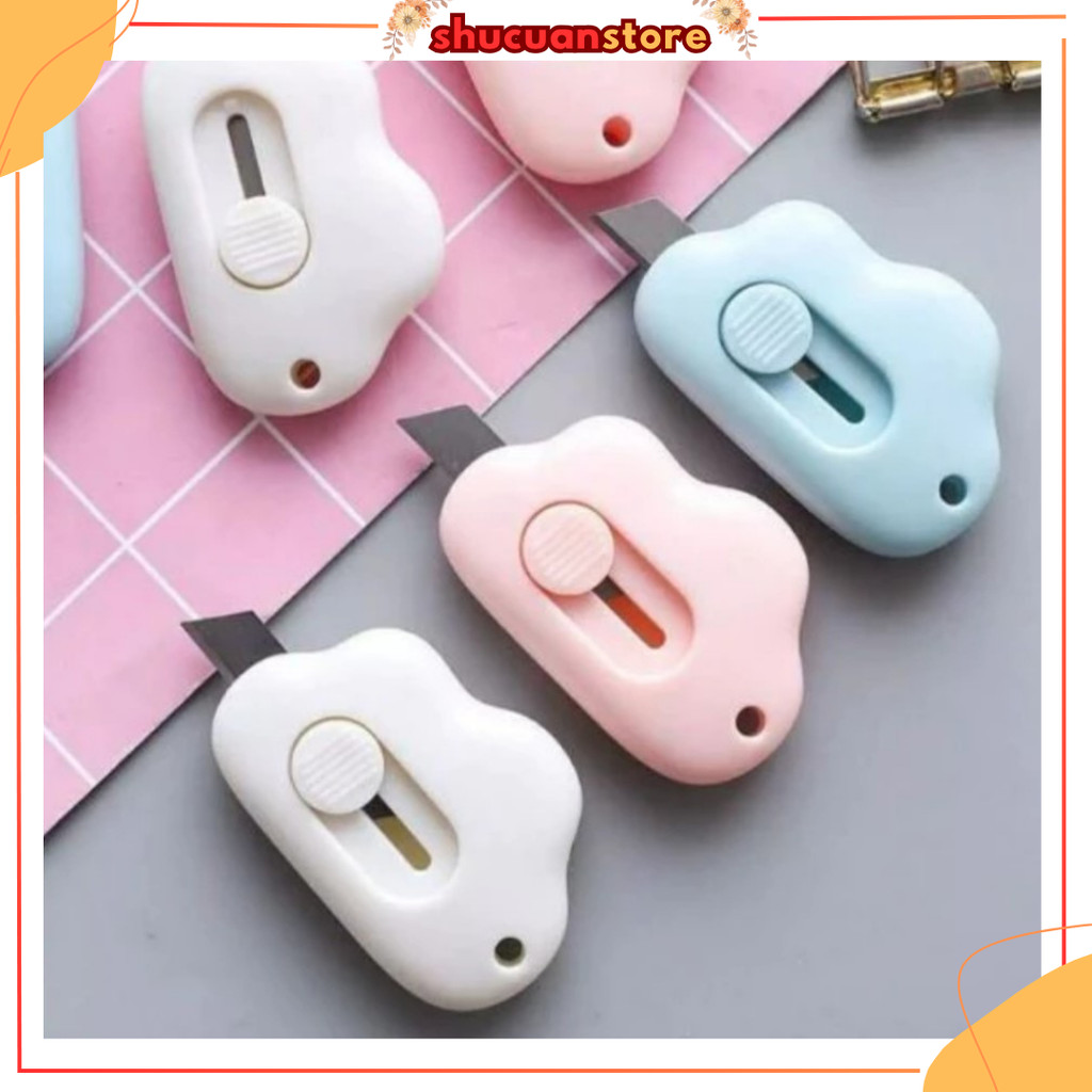 

SH Cutter Mini Pisau Pemotong Kertas Mini Portable Cutter Mini Bentuk Awan Cutter Mini Pembuka Paket PR152