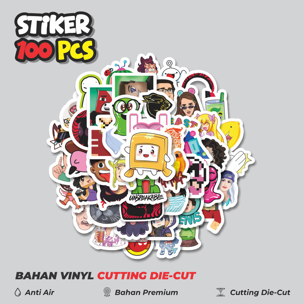 

Terbaru! 50 pcs Stiker Kartun Youtuber Anak Stiker Dekorasi Lucu Kreatif untuk Notebook, Skateboard, HP
