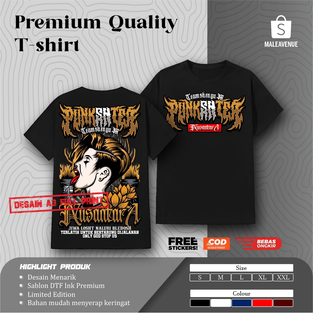Kaos PSHT Punkshter Nusantara Desain Terbaru Bahan Combed 24s
