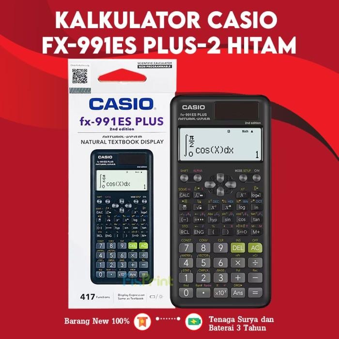 

Kalkulator Casio fx-991ES plus-2 Calculator Scientific Kalkulator Ilmiah Standar fx-991ES PLUS-2 Original Pink Hitam Biru - fx-991ES Hitam
