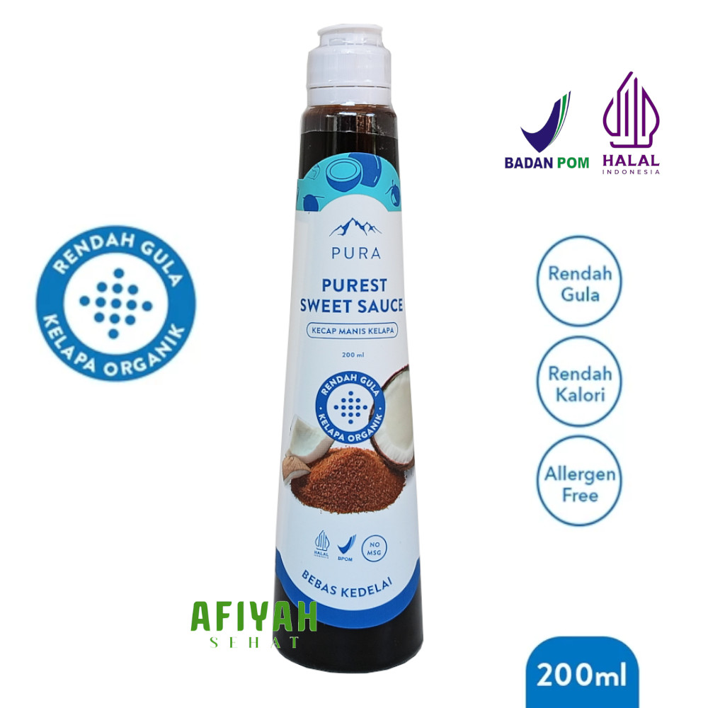 

Pura Kecap Manis Kelapa Organik 250 ml Rendah Gula Kalori, Gluten Free, Aman untuk MPASI, Sehat Alami