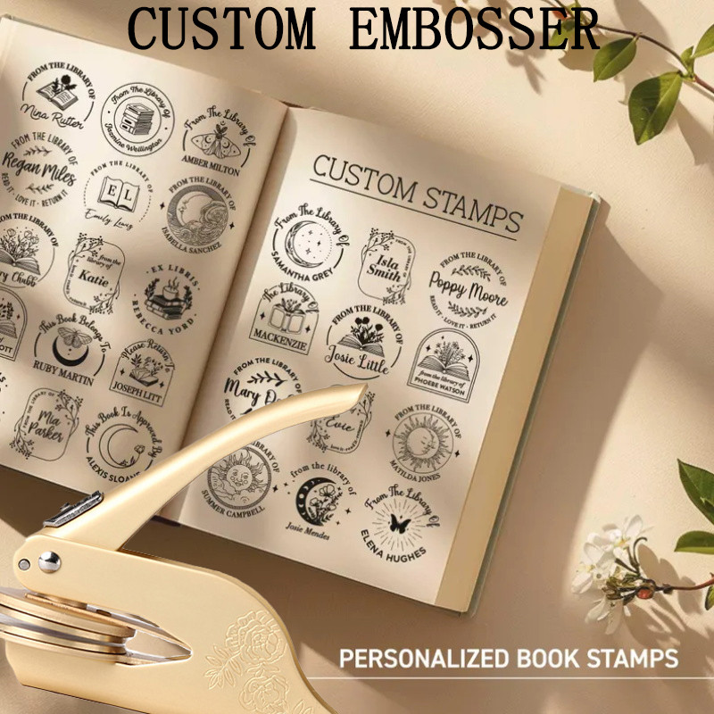 

LOGO Embosser Stamp Personalized Name Design Book Embosser Private Logo Seal for Wedding Invitation Decor Embossing Paper Stamp